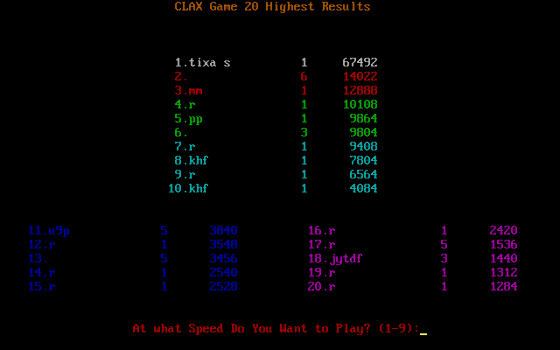 Clax (1985) Full Game Online | ClassicReload.com